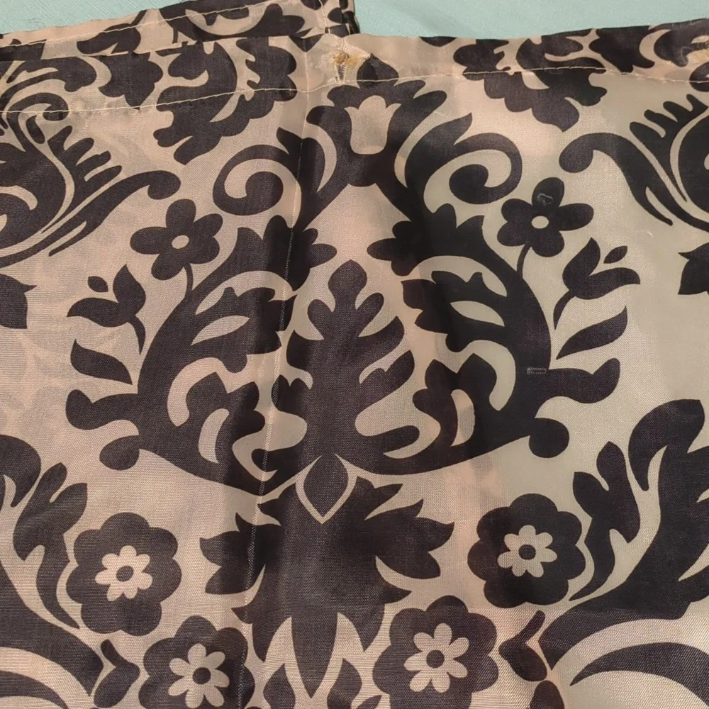 Beige and black medallion design shower curtain
